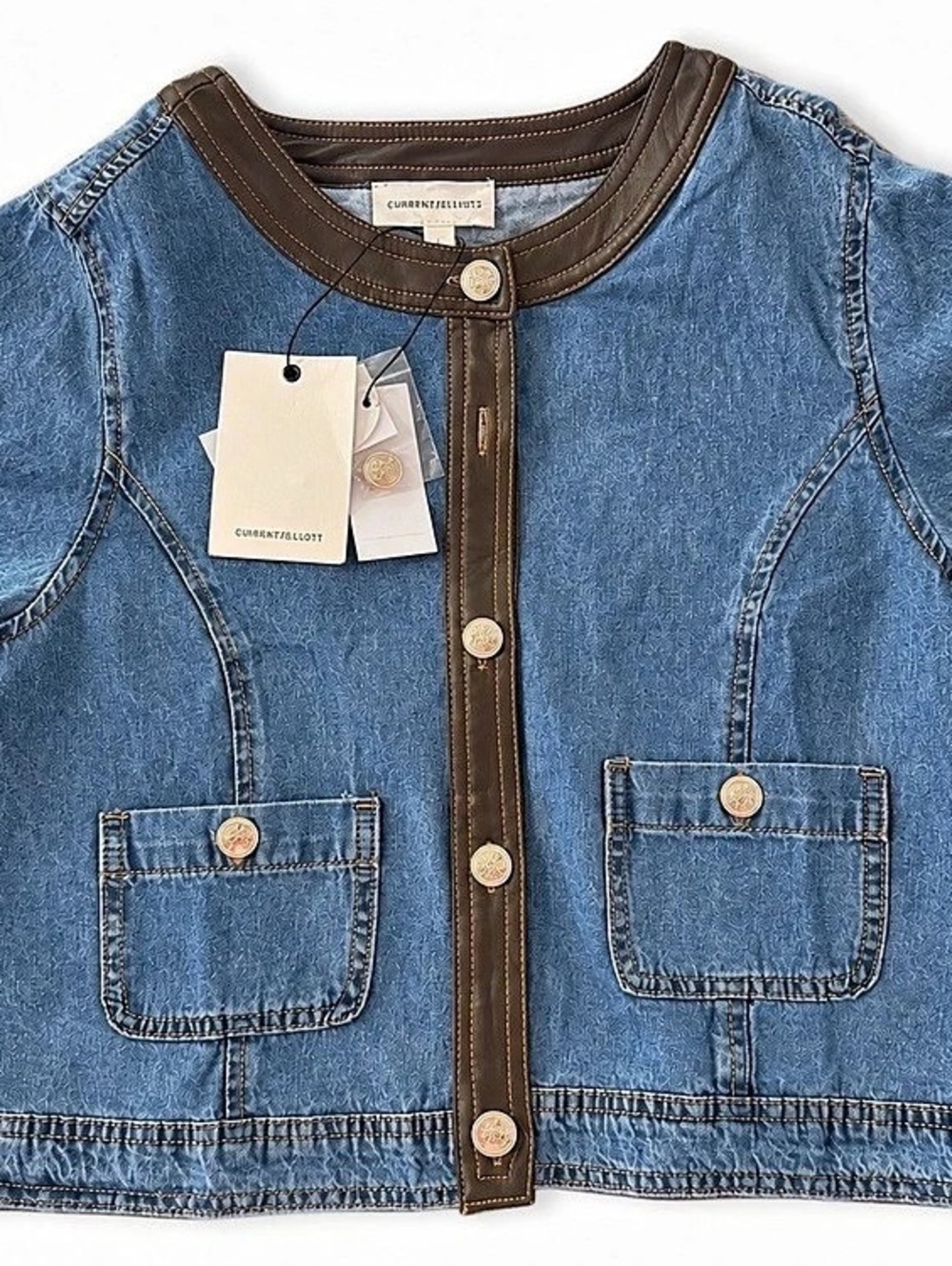 Current/Elliott Denim Utility Jacket in Blue Size Large NWT